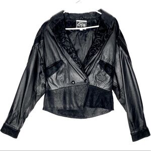 Global Identity Vintage 80’s Leather Crop Jacket